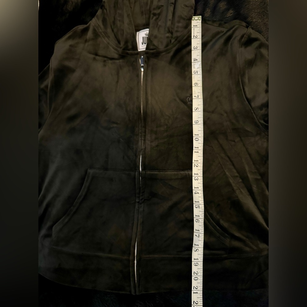 NWOT Juicy Couture Black Velour Hoodie - Picture 5 of 6
